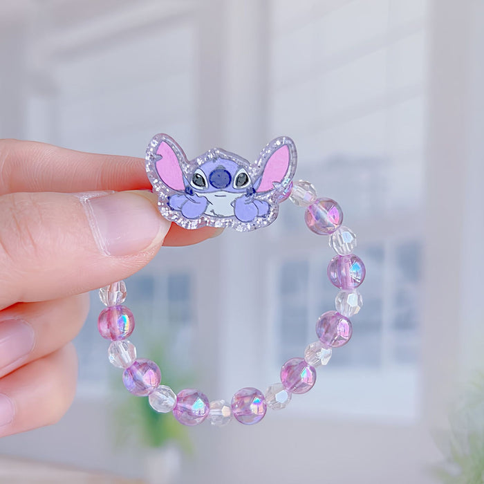 Wholesale 5 pcs Cute pink and purple cartoon beaded bracelet