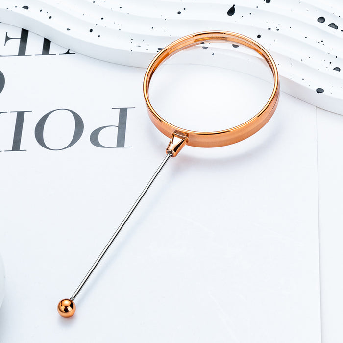 Wholesale DIY beaded magnifying glass for elderly people to read plastic magnifying glass for students to play with