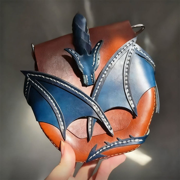 Wholesale Retro Magic Dragon Small Round Crossbody Bag  Bat Contrast Color Trendy Fashion Gift