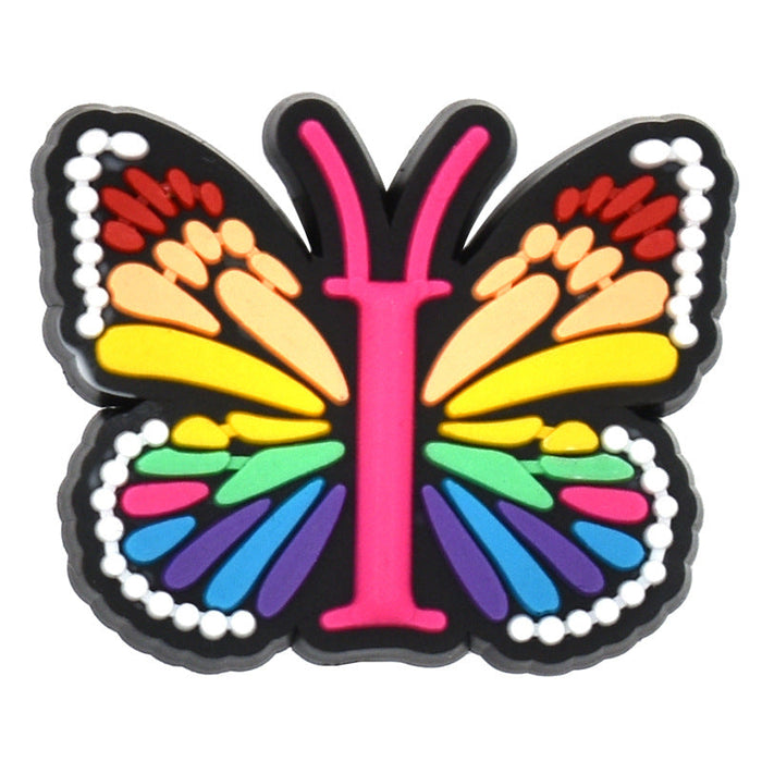 Wholesale 100 PCS PVC Cartoon Butterfly Alphabet DIY Shoe Buckles JDC-SC-RYY004