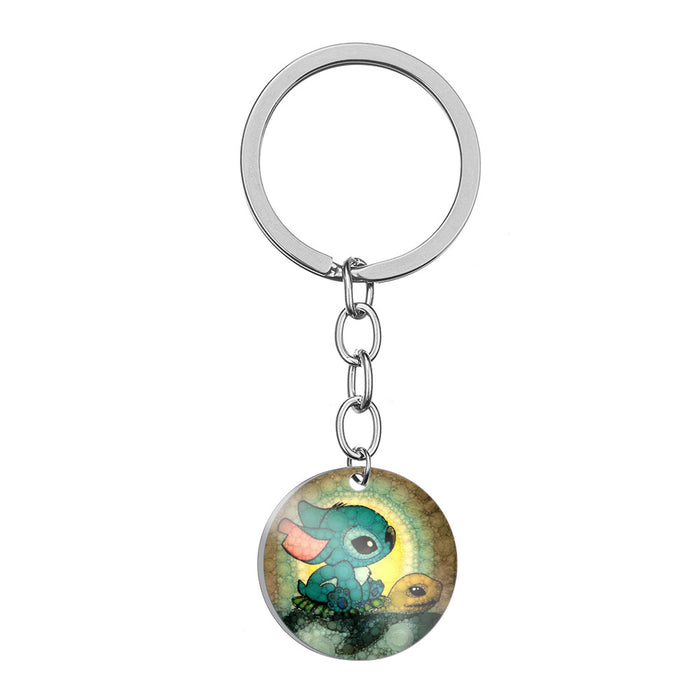 Wholesale Cartoon Color Printing Stainless Steel Keychain JDC-KC-HuanYu029