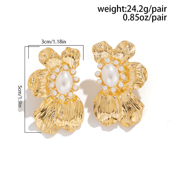 Wholesale Exaggerated metal ginkgo leaf earrings for accessories