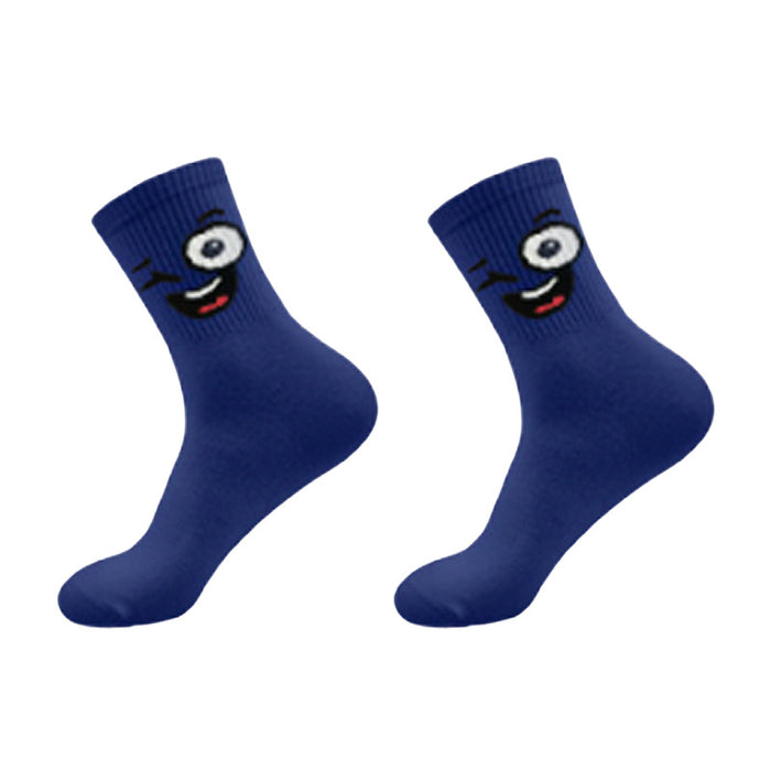 Wholesale funny expression candy color student socks spring and autumn summer breathable socks