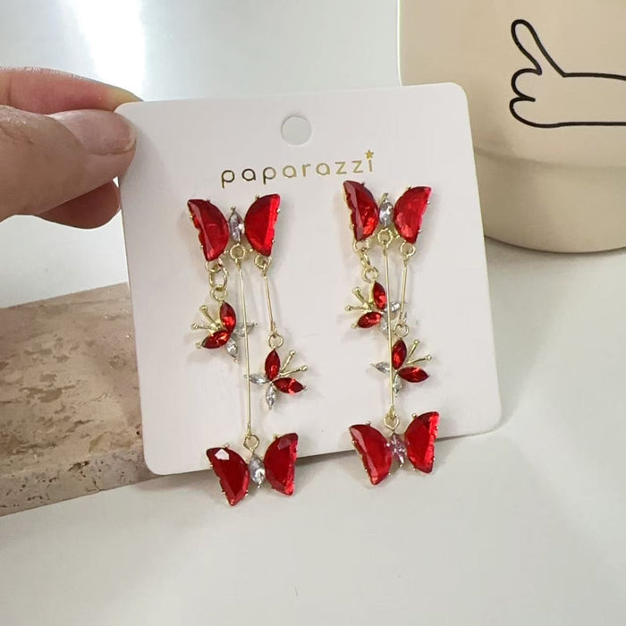 Wholesale Butterfly earrings, light luxury temperament, simple and long tassel earrings