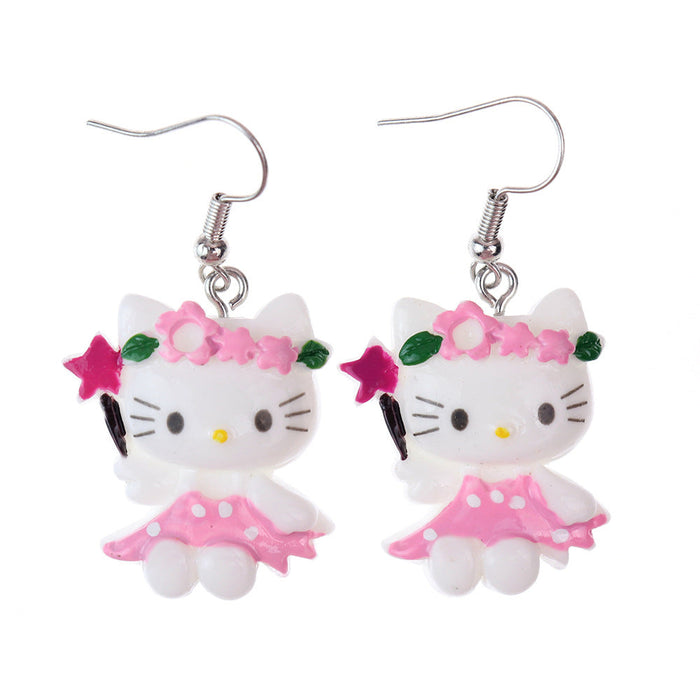 Wholesale Earrings Resin Fun Cute Cartoon Animal Kitten (S) JDC-ES-niqing021