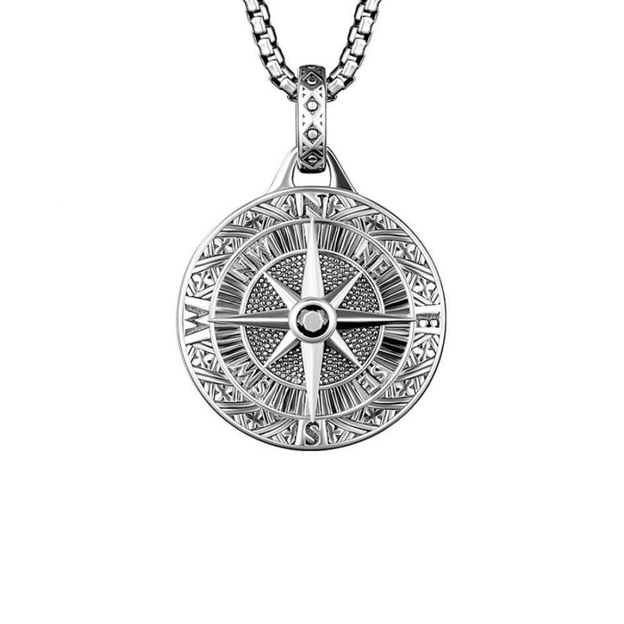 Wholesale Alloy compass pendant necklace for men