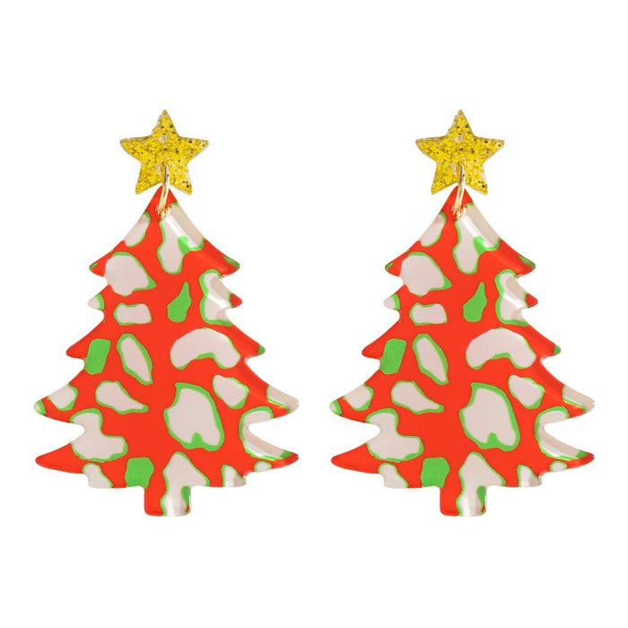 Wholesale  Christmas Tree Holiday Earrings Christmas Star Acrylic Sheet Earrings