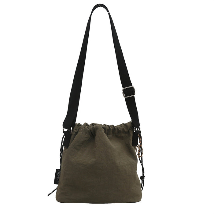 Wholesale Lightweight sports shoulder crossbody bag, casual large capacity, fashionable pleated bucket bag