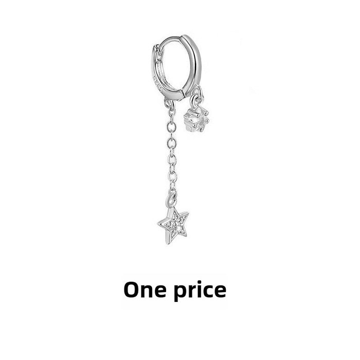 Wholesale Tassel Zircon Earrings Personalized Circle Long Earrings Earrings Square Diamond Full Diamond Chain Earrings Buckle