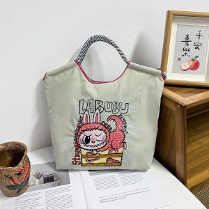 Wholesale Zippered Embroidered Shoulder Bag Waterproof Nylon Messenger Bag Handheld Canvas Bag