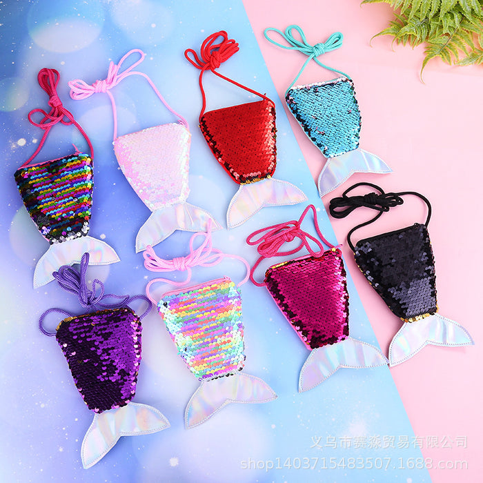 Wholesale Personalized Children's Crossbody Bag Mermaid Tail Colorful JDC-SD-SM006