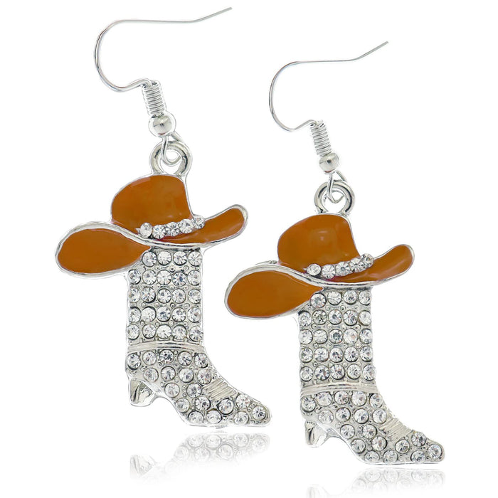Wholesale Western boots earrings diamond pendant earrings