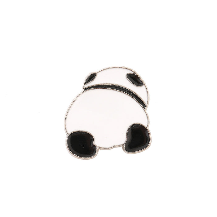 Wholesale Electroplated Metal Panda Brooch Cute Cartoon Animal Lapel Pin Stylish Fashion Accessory For Women Gift
