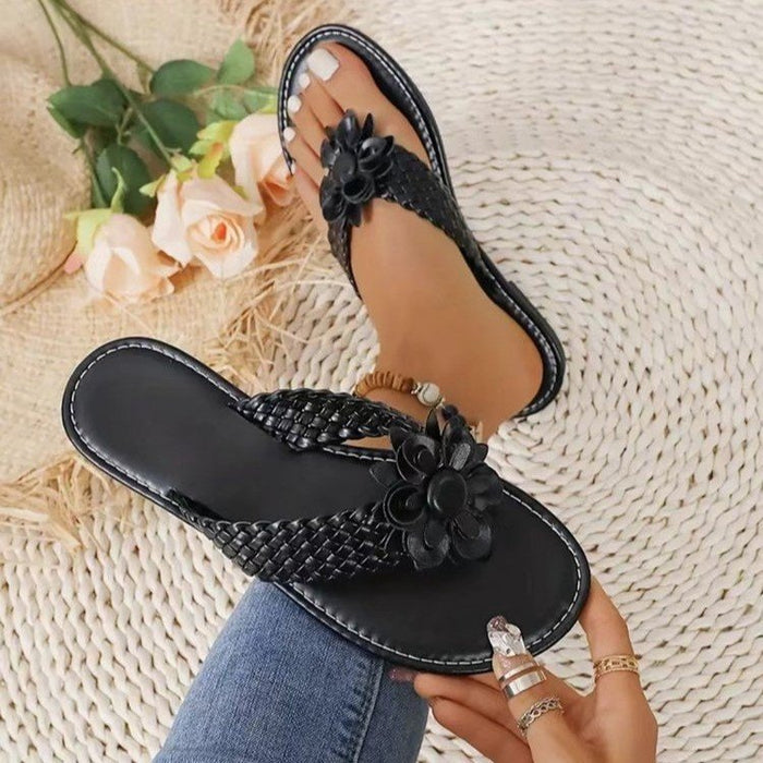 Wholesale 2024 Summer Flower PU Thong Sandals JDC-SP-HXZ008