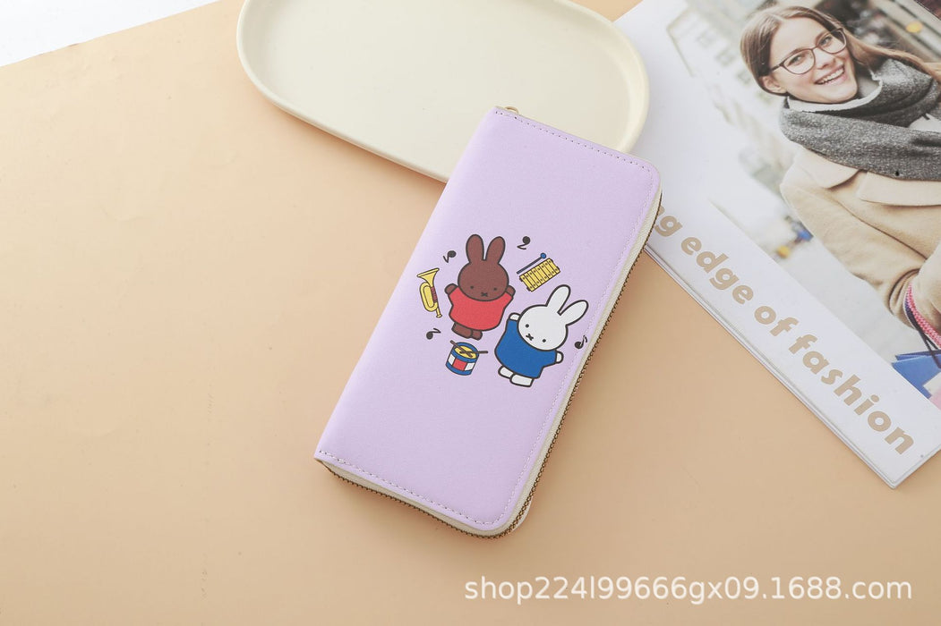 Wholesale PU Leather Cartoon Rabbit Coin Purse Card Holder Wallet Color Block Everyday Fashion Accessory