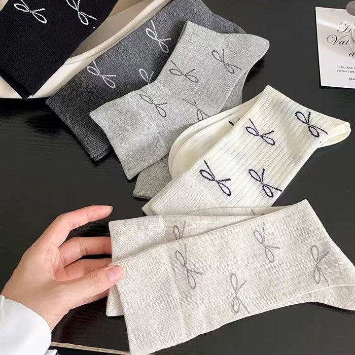 Wholesale Ballet style bow socks, mid length socks, personalized and sweet socks