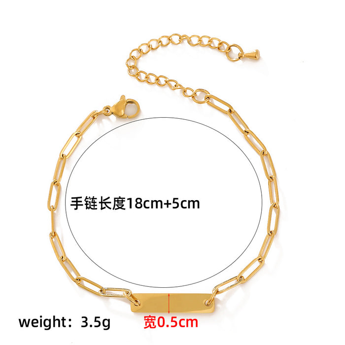 Wholesale European and American light luxury stacked stainless steel bracelet, simple smooth surface bracelet, fashionable and versatile design bracelet