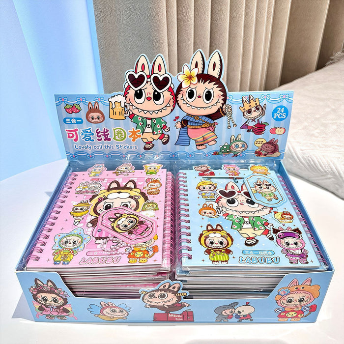 Wholesale Cute cartoon high-quality sticker spiral notebook for elementary school students