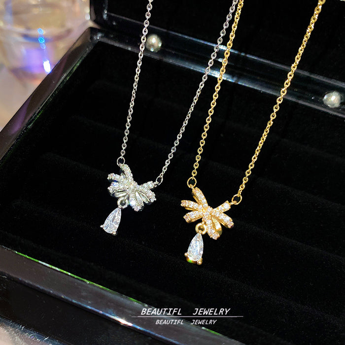 Wholesale Full Diamond Bow Necklace for Women choker necklace