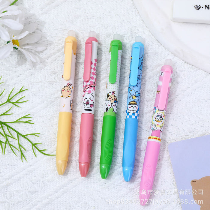 Wholesale 5pcs/set Erasable thermal erasable gel pen for primary school students cartoon cute brush pen