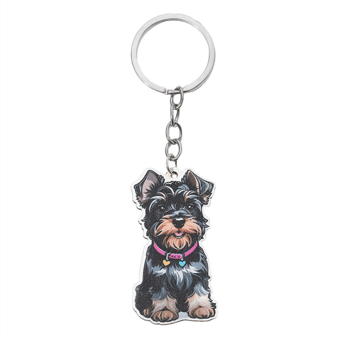 Wholesale Creative Cartoon Puppies Wooden Keychain JDC-KC-RongRui002