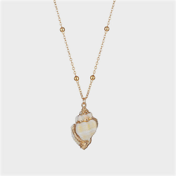 Wholesale Beach seashell gold-plated pendant seashell necklace
