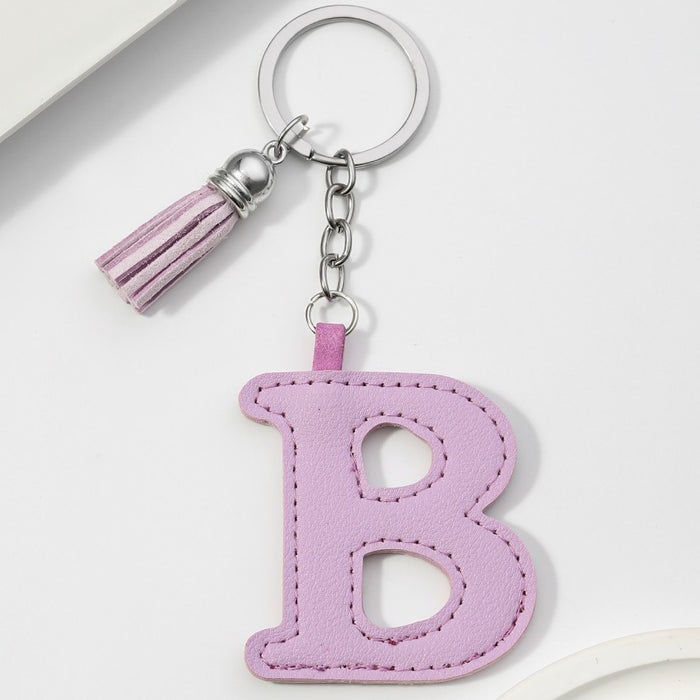 Wholesale PU Leather 26 English Letters Keychain JDC-KC-RongRui063