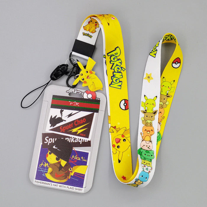 Wholesale Cartoon Anime Polyester Card Holder Lanyard Fashion Accessory For Student Campus ID Badge Boutique Resale