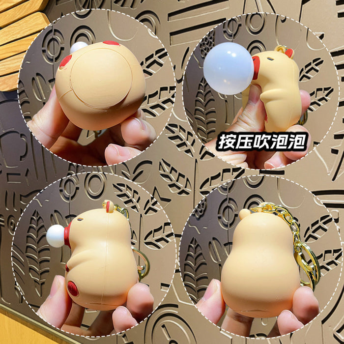 Wholesale Capybara bubble blowing keychain cute little capybara pendant car bag pendant