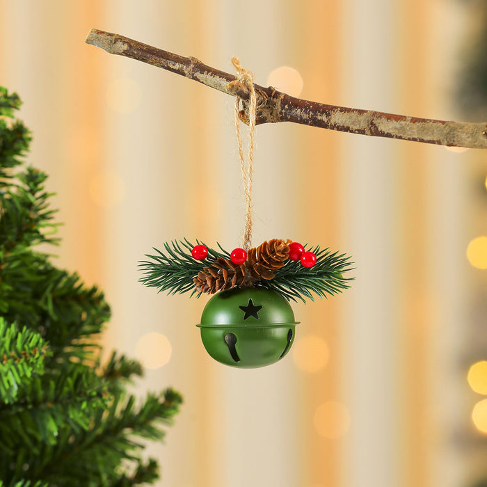 Wholesale Christmas Bell Door Hanging Bell Red Cone Pine Cone Wind Bell Christmas Tree Pendant Christmas Decorations