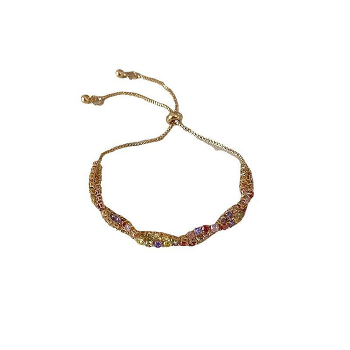 Wholesale Super Flash Colored Zircon Bracelet, Light Luxury, Niche, Exquisite, High End, Same Style Bracelet Jewelry