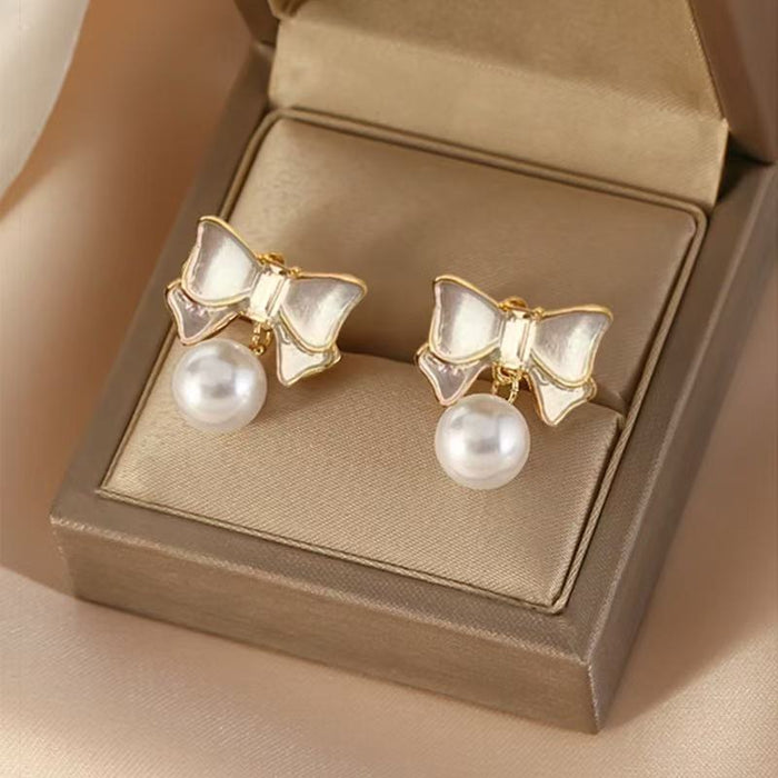 Wholesale Butterfly Knot Pearl Earrings, Light Luxury, High Grade, Multi Design, Earnail Earrings