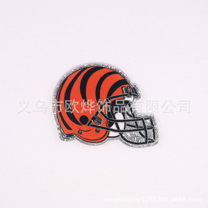 Wholesale 10pcs Cartoon Football Helmet Cartoon Acrylic DIY Patch Accessories JDC-FK-OuYie016