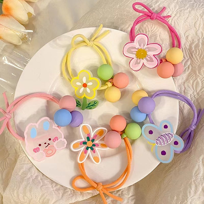 Wholesale Children's Hair Rope Cartoon Hair Rope Bear Hair Tie Cute Rubber Tendon Girls' Pony Tail Headwear Little Girls' Hair Ring Hair Accessories