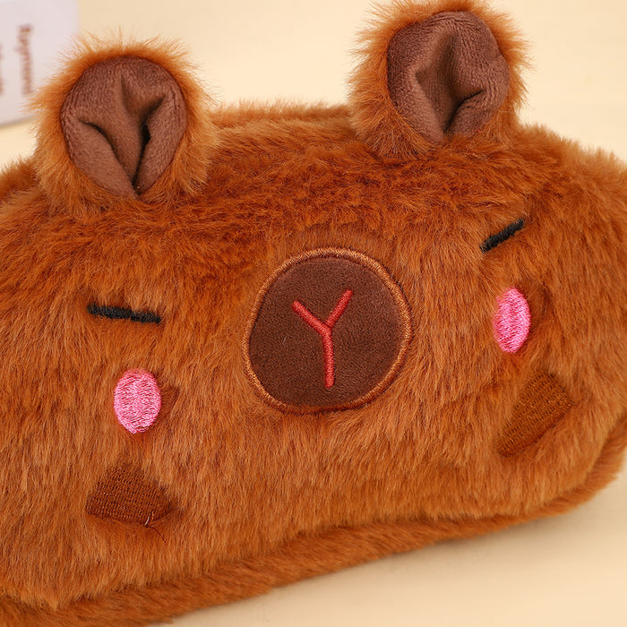 Wholesale Cute cartoon capybara plush pencil case