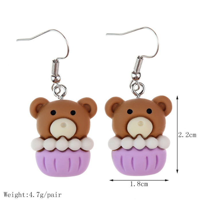 Wholesale Cartoon Simulation Dessert Food Play Earrings JDC-NS-NiQing008