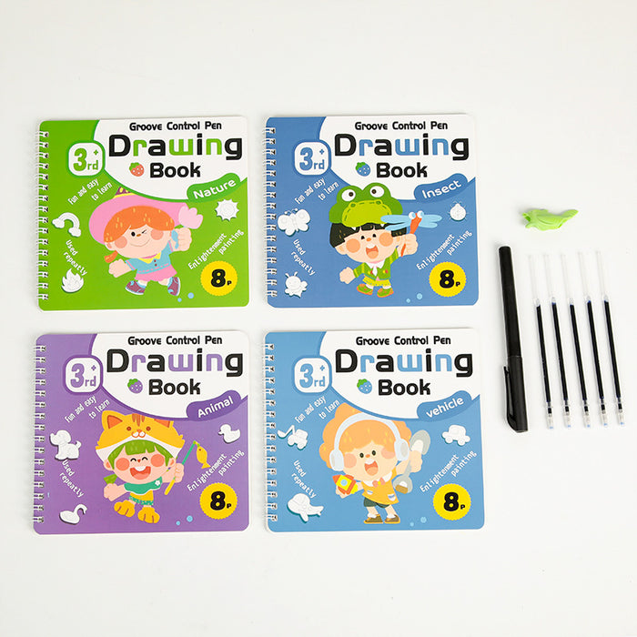 Wholesale Groove control pen drawing book children's stick figure enlightenment drawing book control pen training copybook kindergarten learn to draw