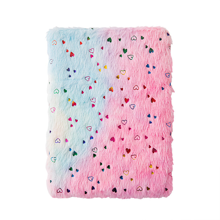 Wholesale plush 80 pages gradient diary notebook