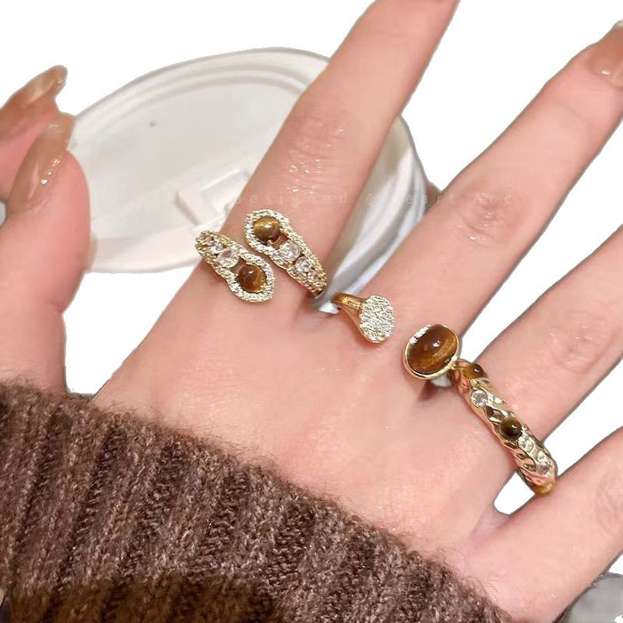 Wholesale Snake Head Tiger Eye Style Fashion Jewelry Set Electroplated Boutique