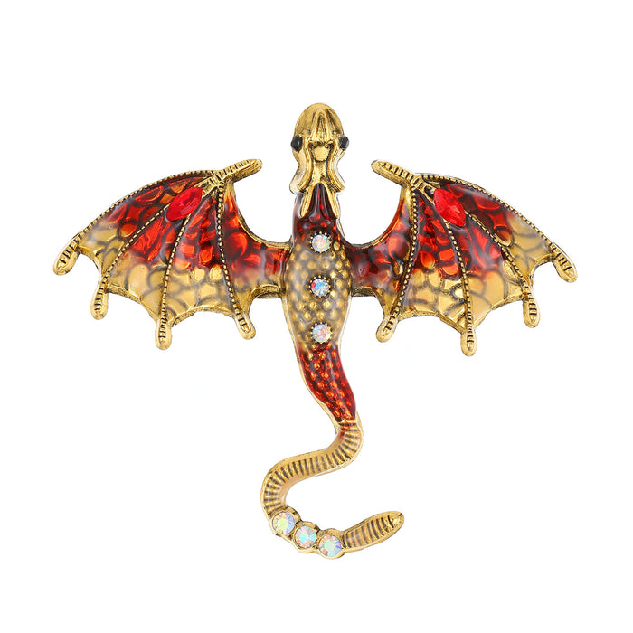 Wholesale Retro Dragon Dripping Oil Enamel Brooch Accessory Gift