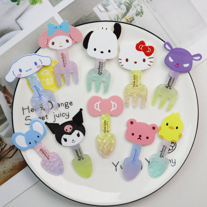 Wholesale 10pcs Cartoon Cute Animal Fork Spoon Acrylic Diy Decorative Patch Accessories JDC-FK-YaoL026