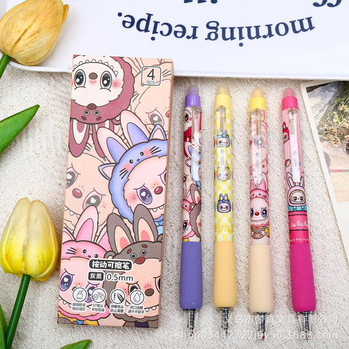 Wholesale 4pcs/ box  Cute soft sponge erasable pen  thermal erasable gel pen crystal blue erasable push pen