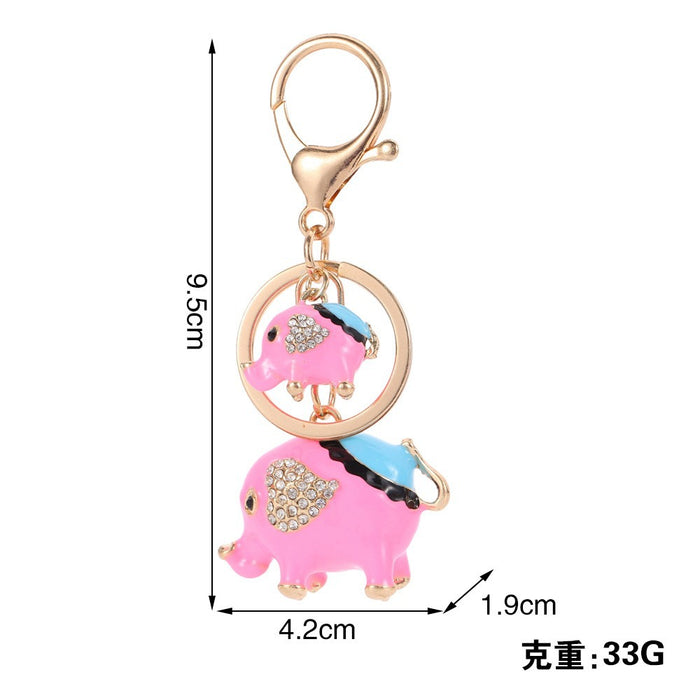 Wholesale Elephant Rhinestone Keychain Decorative Fashion Accessory