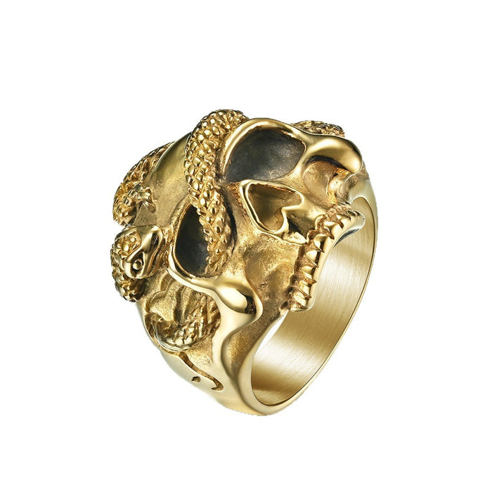 Wholesale Hip Hop Skull Snake Ring Gothic  Dark Style Jewelry Accessory Gift