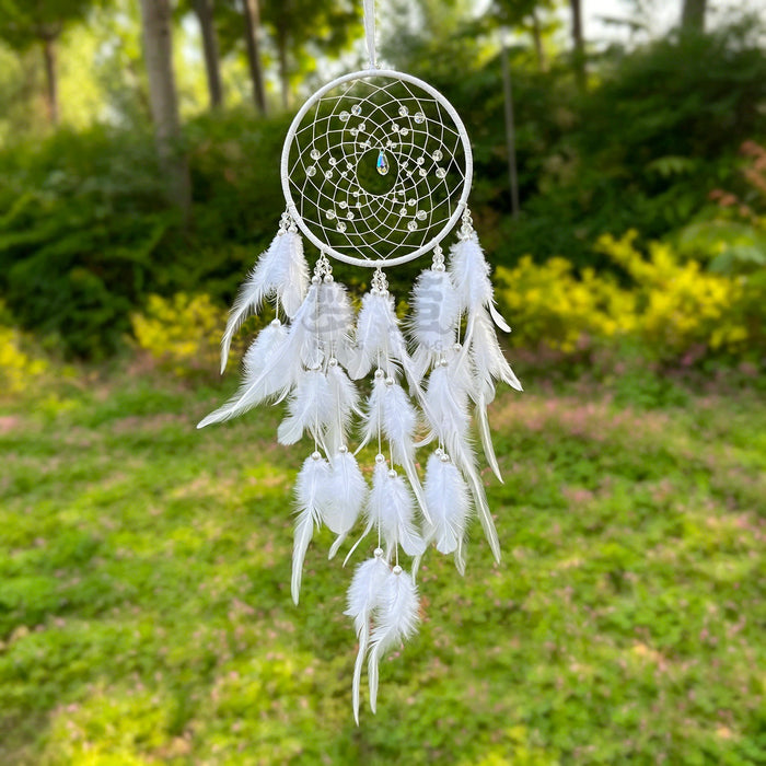 Wholesale Purple Feather Dream Catcher Pendant for Girls Bedroom Home Decor Accent MOQ≥2