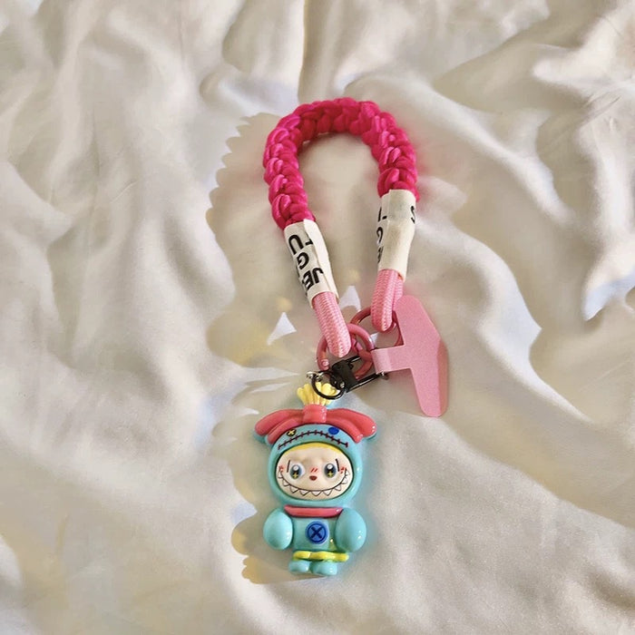 Wholesale Cute cartoon cloth woven nylon lanyard key chain