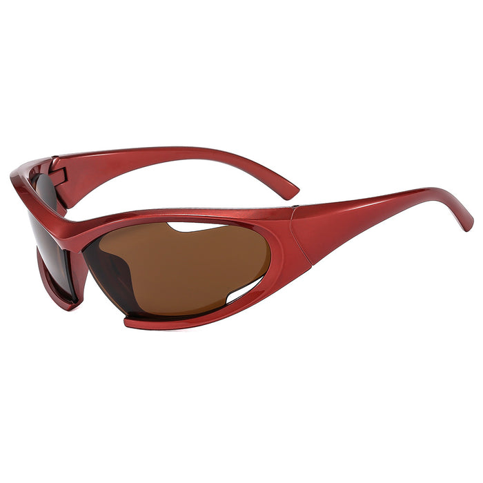 Wholesale New sports sunglasses, outdoor cycling glasses, hollowed out sunglasses, personalized running and mountain climbing sunglasses