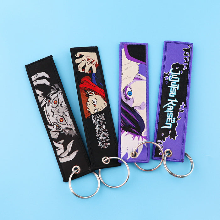 Wholesale  Woven Label Keychain Lanyard Office Id Badge Woven Fabric Accessory Pendant