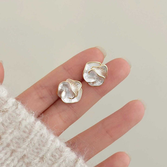Wholesale Camellia oil drop earrings, elegant floral earrings