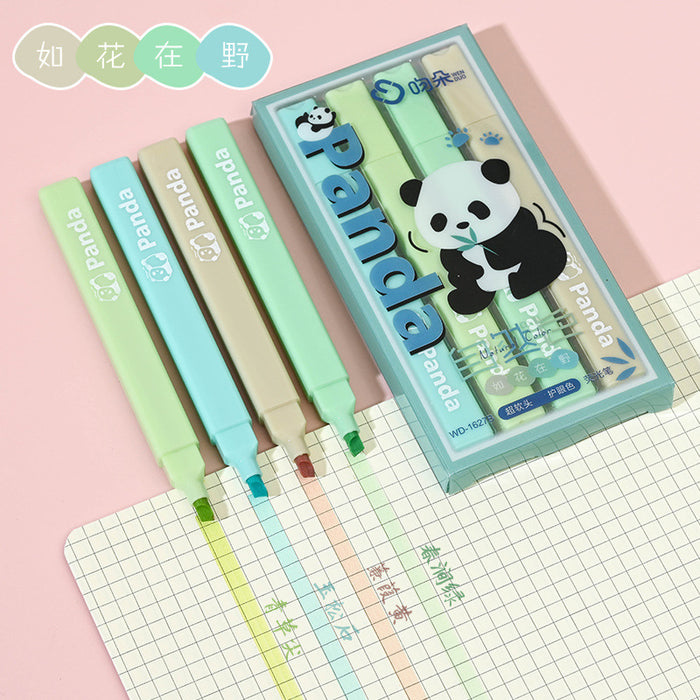 Wholesale Panda Highlighter Cute Cartoon Color Hand Account Pen Marking Pen
